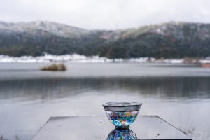 冬の余呉湖